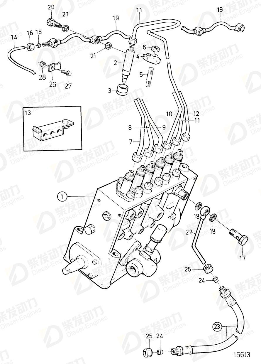 volvo penta Delivery pipe 3978013 Drawing volvo penta Delivery pipe 3978013 Drawing
